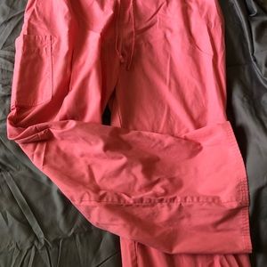 SB scrubs coral colored scrub pant